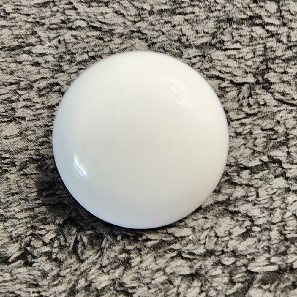 White Rounded Disc Earrings - Picture 3 of 3